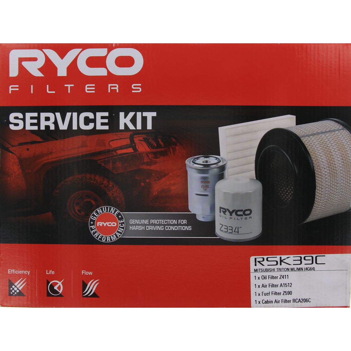 Ryco 4x4 Filter Service Kit RSK39C