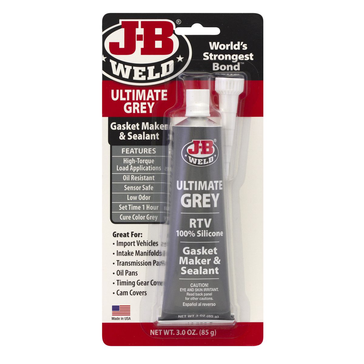 J-B Weld Ultimate Grey Silicone Sealant 85g 32327