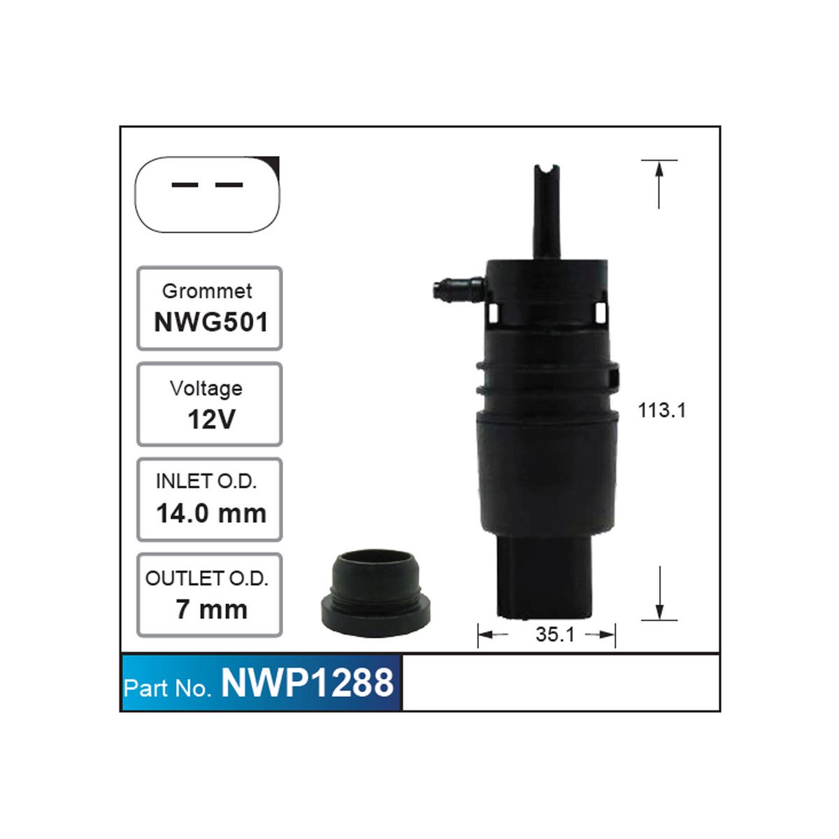 NICE Windscreen Washer Pump NWP1288