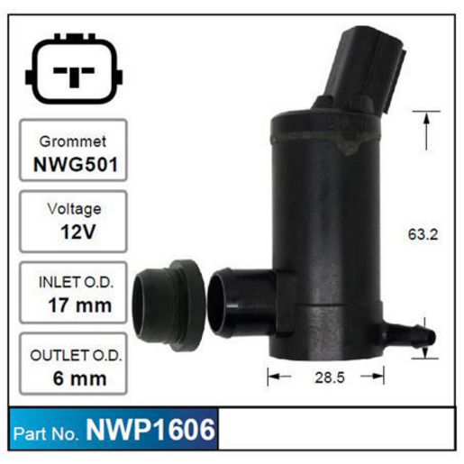 NICE Windscreen Washer Pump NWP1606
