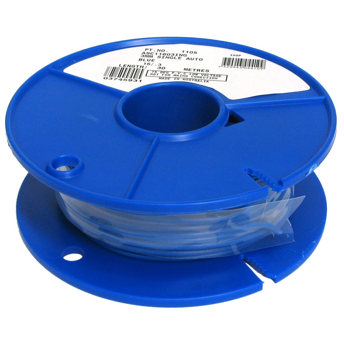 OEX Automotive Cable Single Core 3mm Blue 30M Roll ACX0704