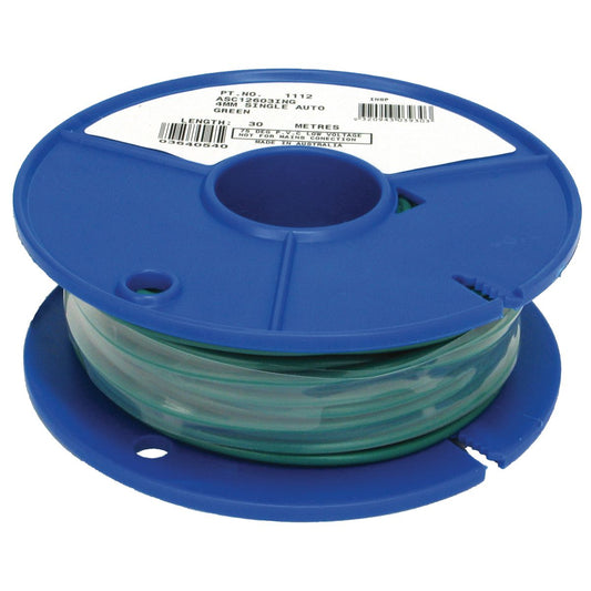 OEX Automotive Cable Single Core 4mm Green 30M Roll ACX0724