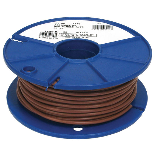 OEX Automotive Cable Single Core 4mm Brown 30M Roll ACX0728