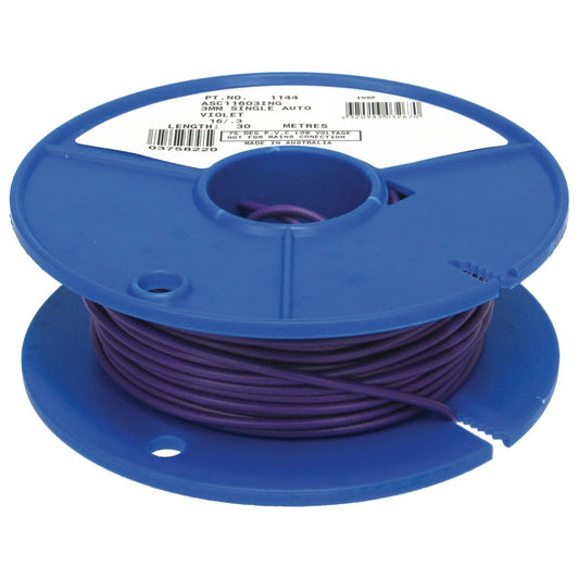 OEX Automotive Cable Single Core 3mm Violet 30M Roll ACX0710