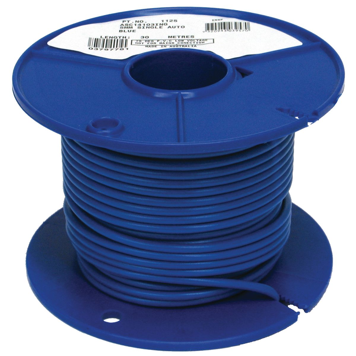 OEX Automotive Cable Single Core 5mm Blue 30M Roll ACX0754