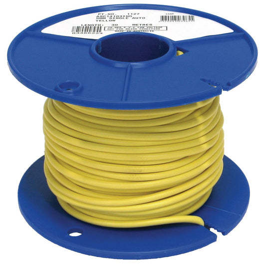 OEX 5mm Single Core Automotive Cable, Yellow - 30M Roll ACX0756