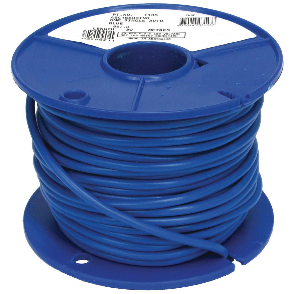 OEX Automotive Cable Single Core 6mm Blue 30M Roll ACX0765