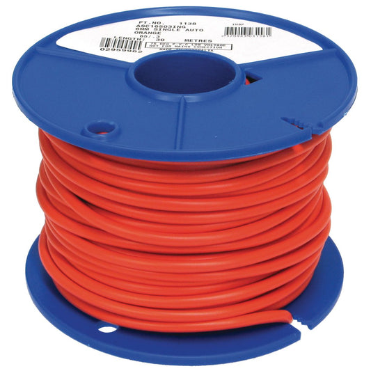 OEX Automotive Cable Single Core 6mm Orange 30M Roll ACX0768
