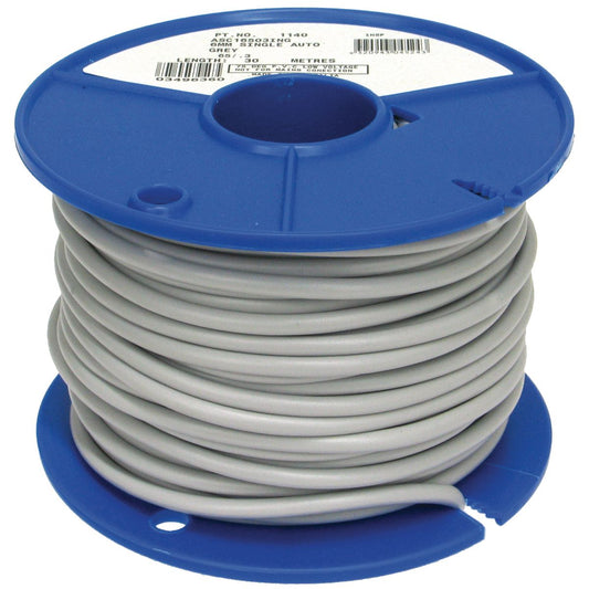OEX 6Mm Single Core Automotive Cable, Grey - 30M Roll ACX0770