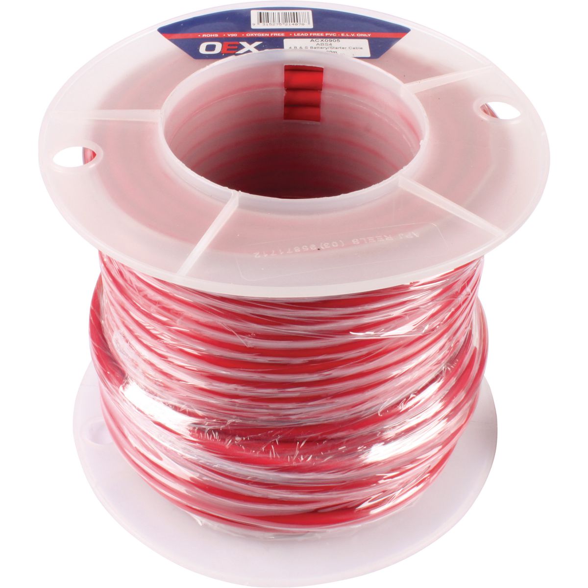 OEX 4 B&S Single Core Battery Cable Red 30M Roll ACX0905