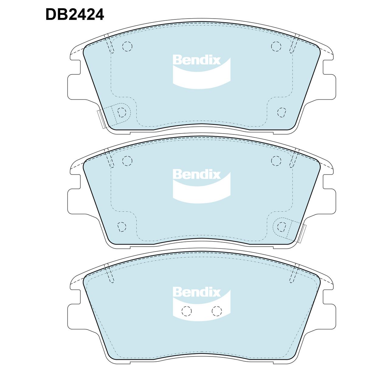 Bendix 4x4 Brake Pad Set Front DB2424 -4WD