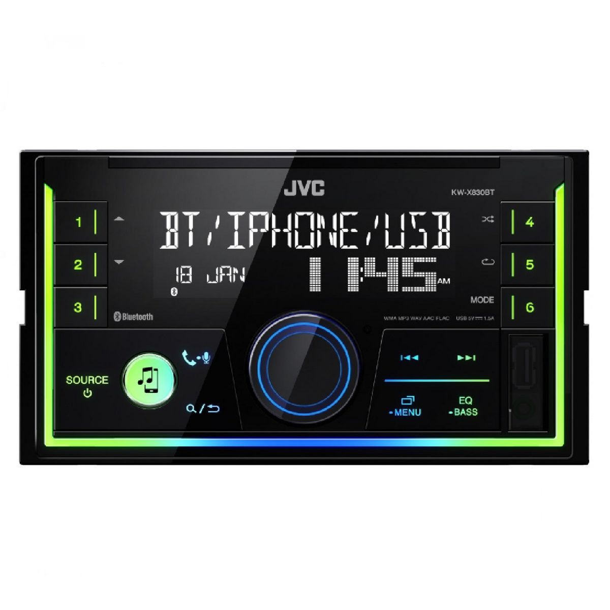 JVC 2-DIN Digital Media Receiver W/Bluetooth/USB/AUX & JVC DJ KW-X830BT