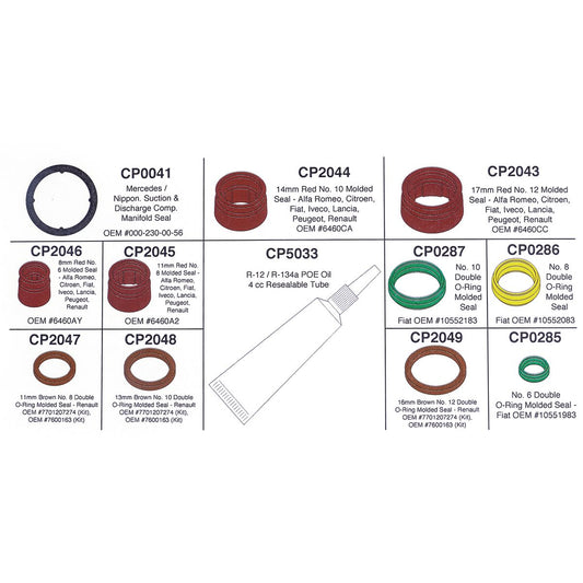OEX AC Universal Molded Seal Kit European 59 Piece ORX4044