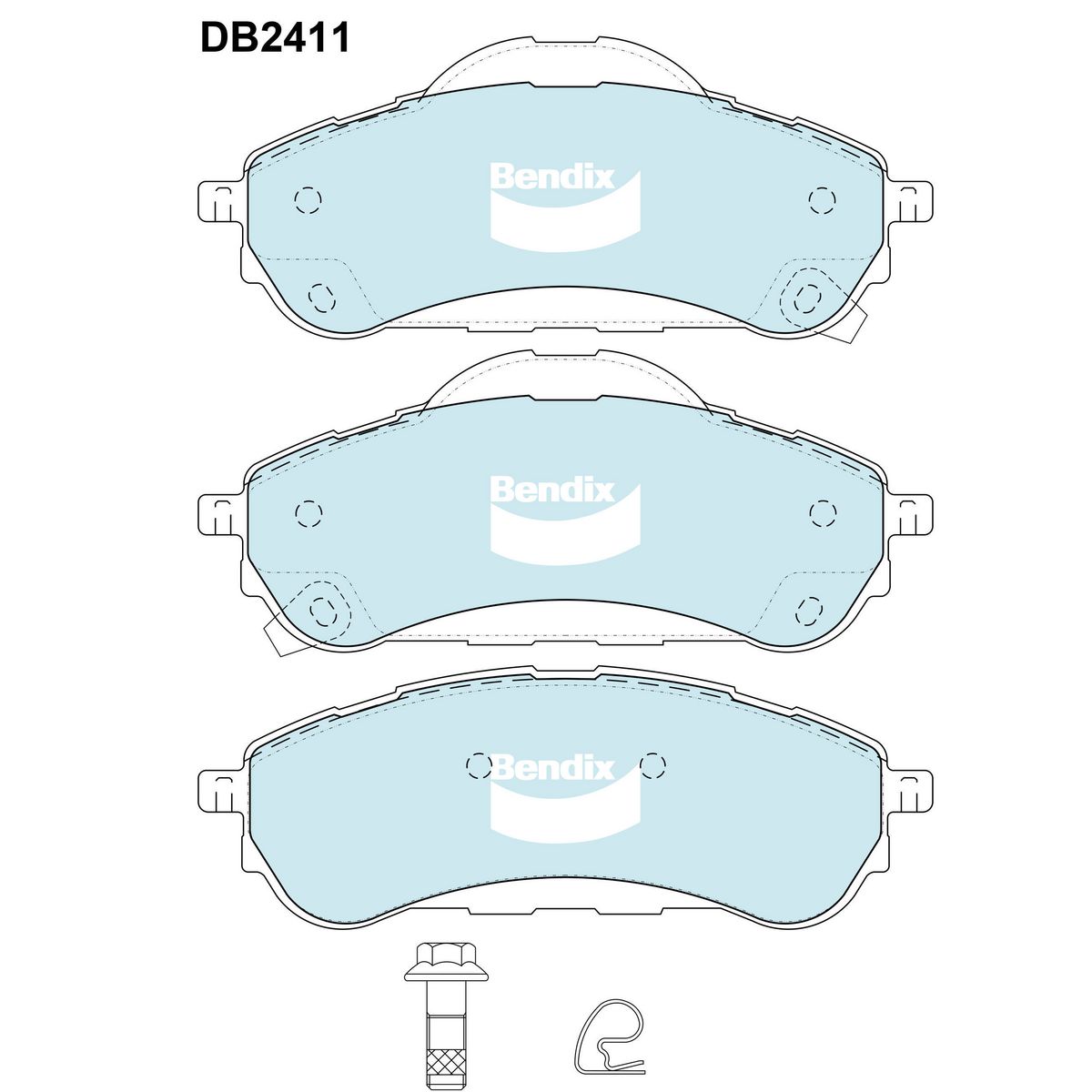 Bendix 4x4 Brake Pad Set Rear DB2411 -4WD