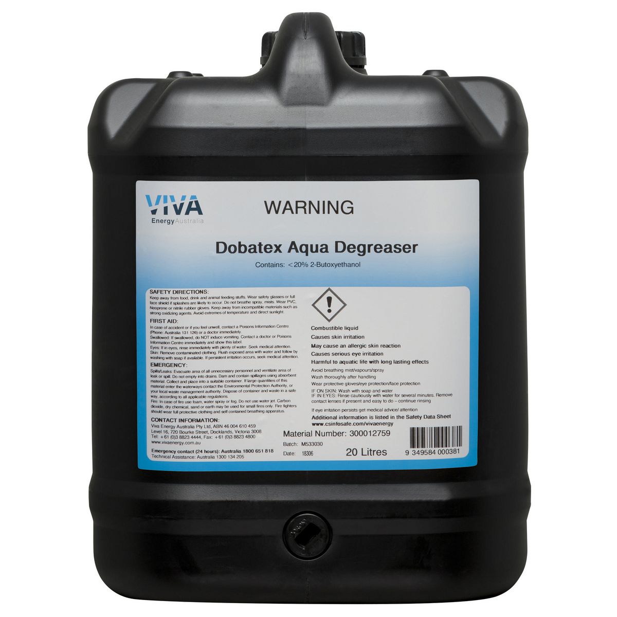 Shell Dobatex Aqua Degreaser 20L