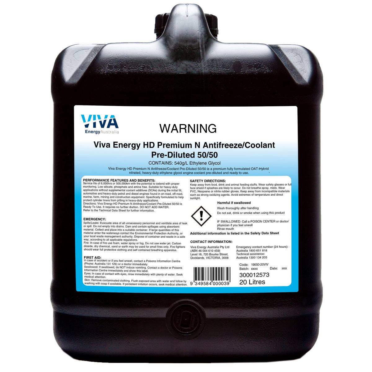 Shell Anti-Freeze Coolant HD Prem N 50/50 20L