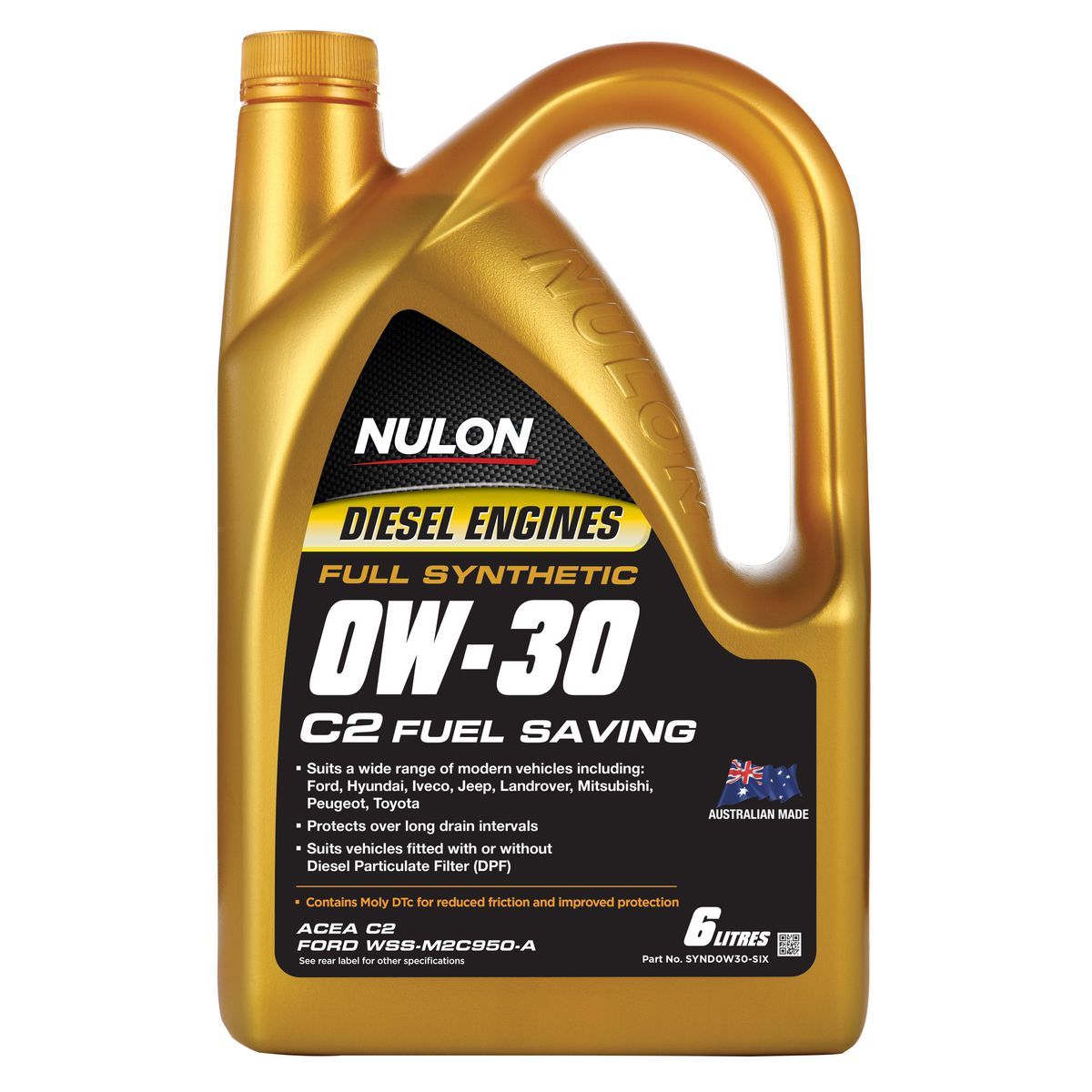 Nulon Full Synthetic Diesel Fuel Conserving Engine Oil 0W-30 6L