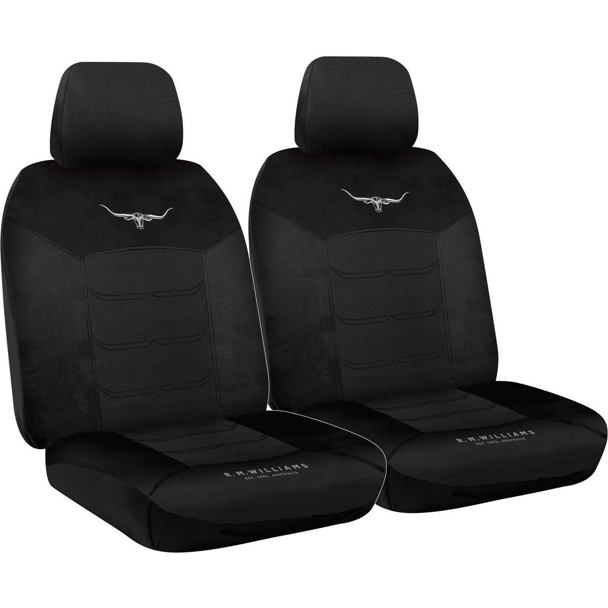 R.M. Williams Seat Cover Set Mesh Front Black MHRMW16BLK30