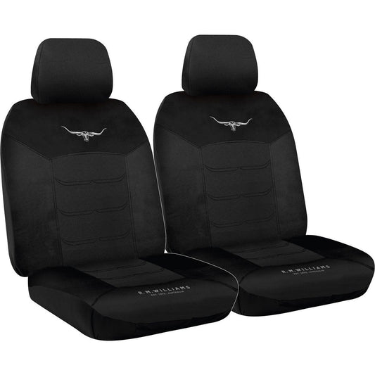 R.M. Williams Seat Cover Set Mesh Front Black MHRMW16BLK30