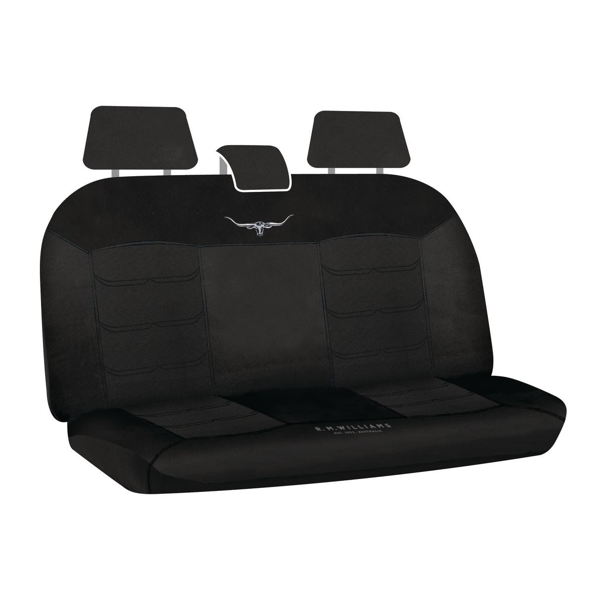 R.M. Williams Seat Cover Set Mesh Rear Black MHRMW16BLK06