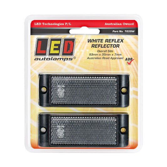 LED Autolamps Reflector White w/Mounting Bracket (Pack of 2) 7035W