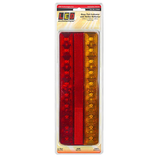 LED Autolamps Stop/Tail/Indicator/Reflector LED Light 12V 28cm Cable Single Blister 275AR