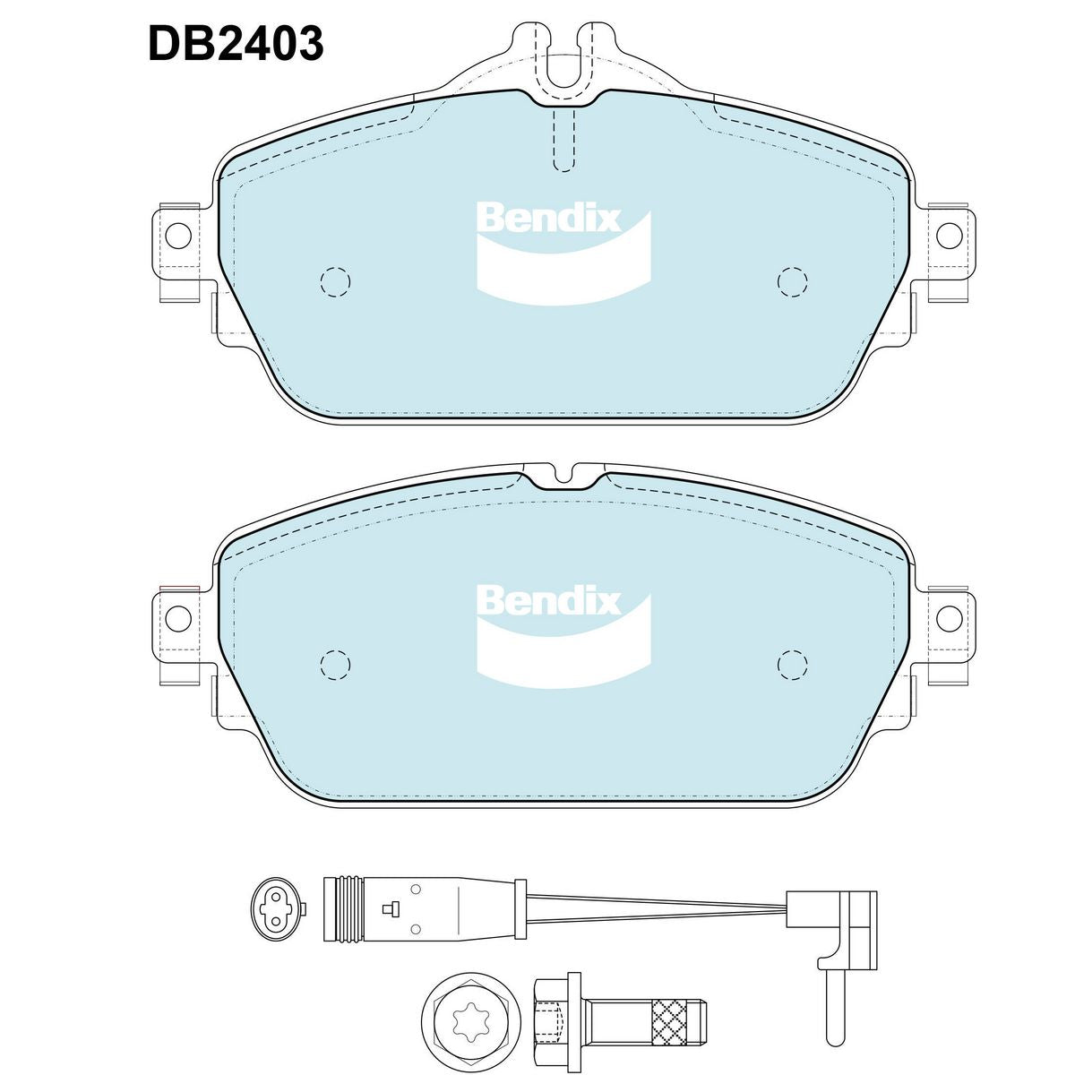Bendix General CT Brake Pad Set Front DB2403 GCT
