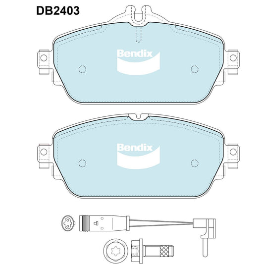 Bendix General CT Brake Pad Set Front DB2403 GCT