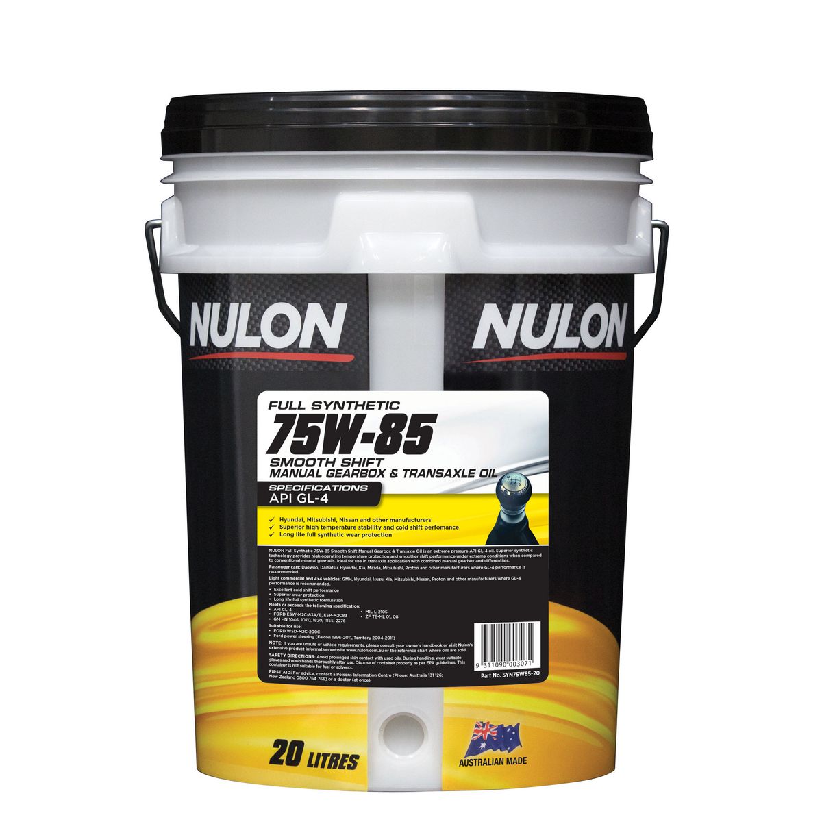 Nulon Full Synthetic Gearbox and Transaxle 75W-85 20L