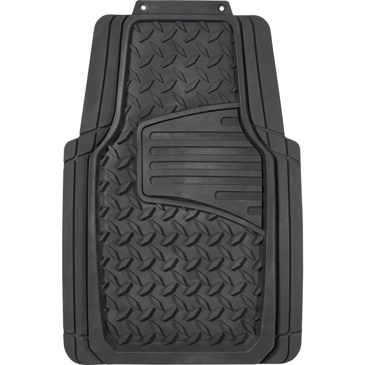 Maxi Trac 4x4 Black Rubber Diamond Plate Car Front Floor Mats Pair