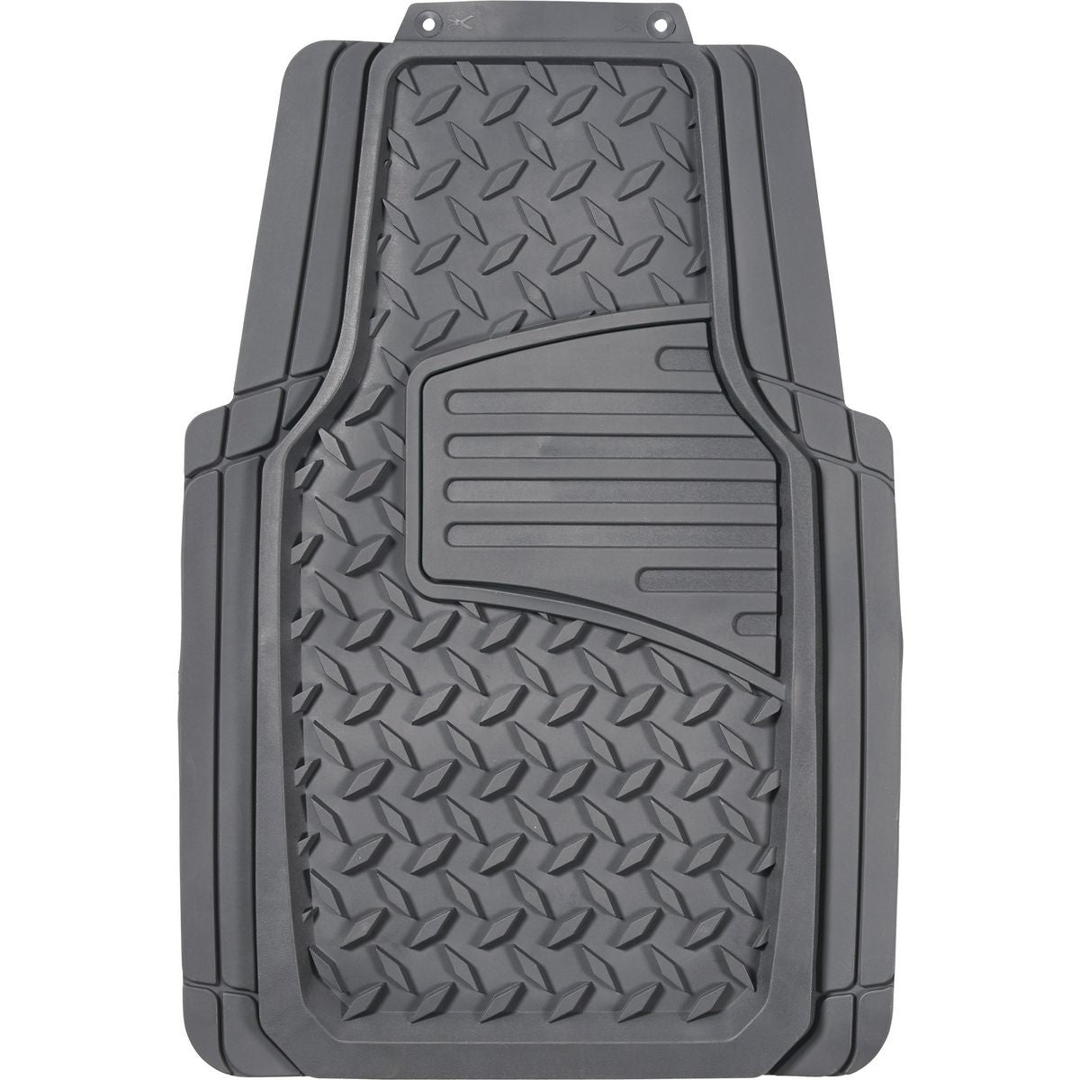 Maxi Trac 4x4 Grey Rubber Diamond Plate Car Front Floor Mats Pair