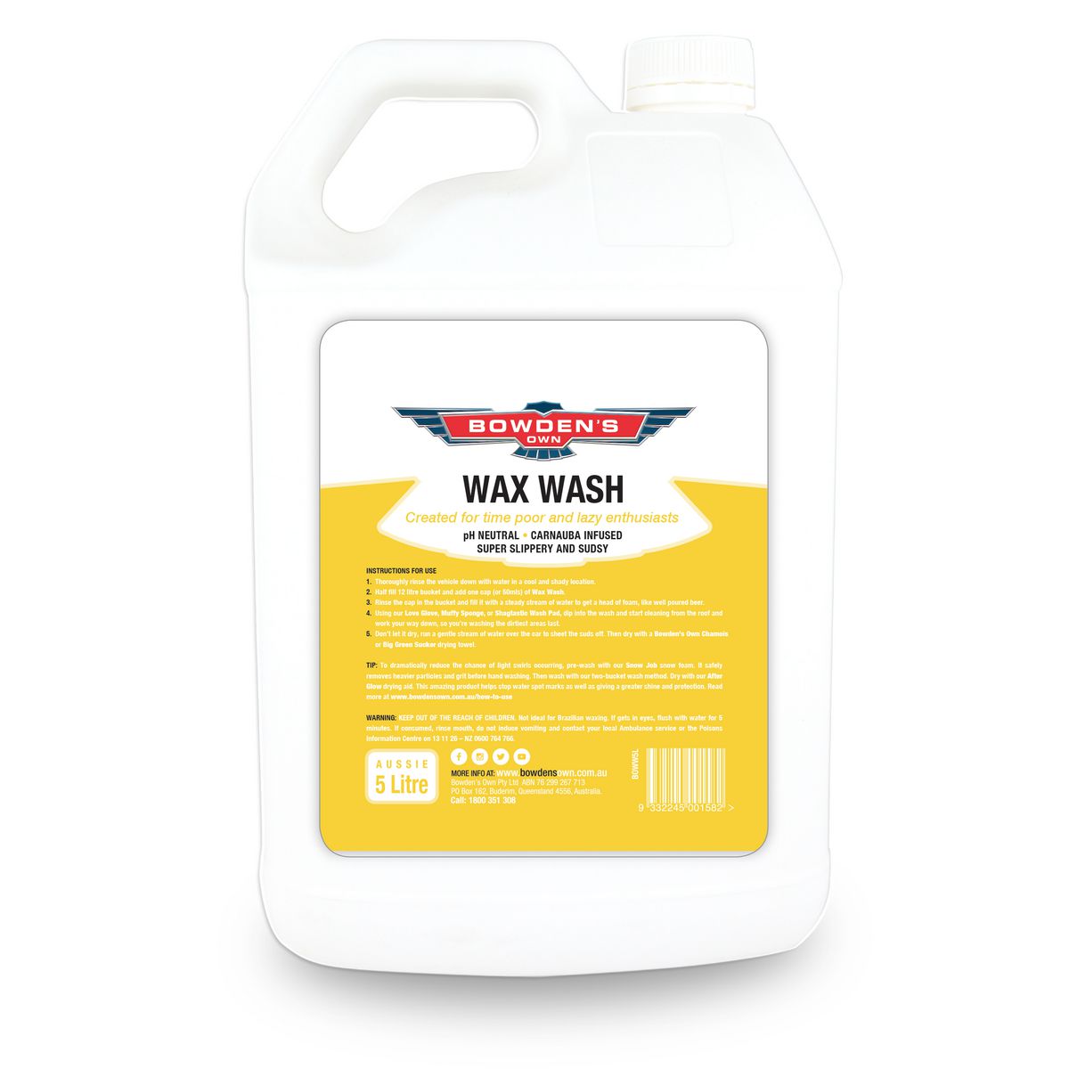Bowden's Own Wax Wash Shine & Protection 5L