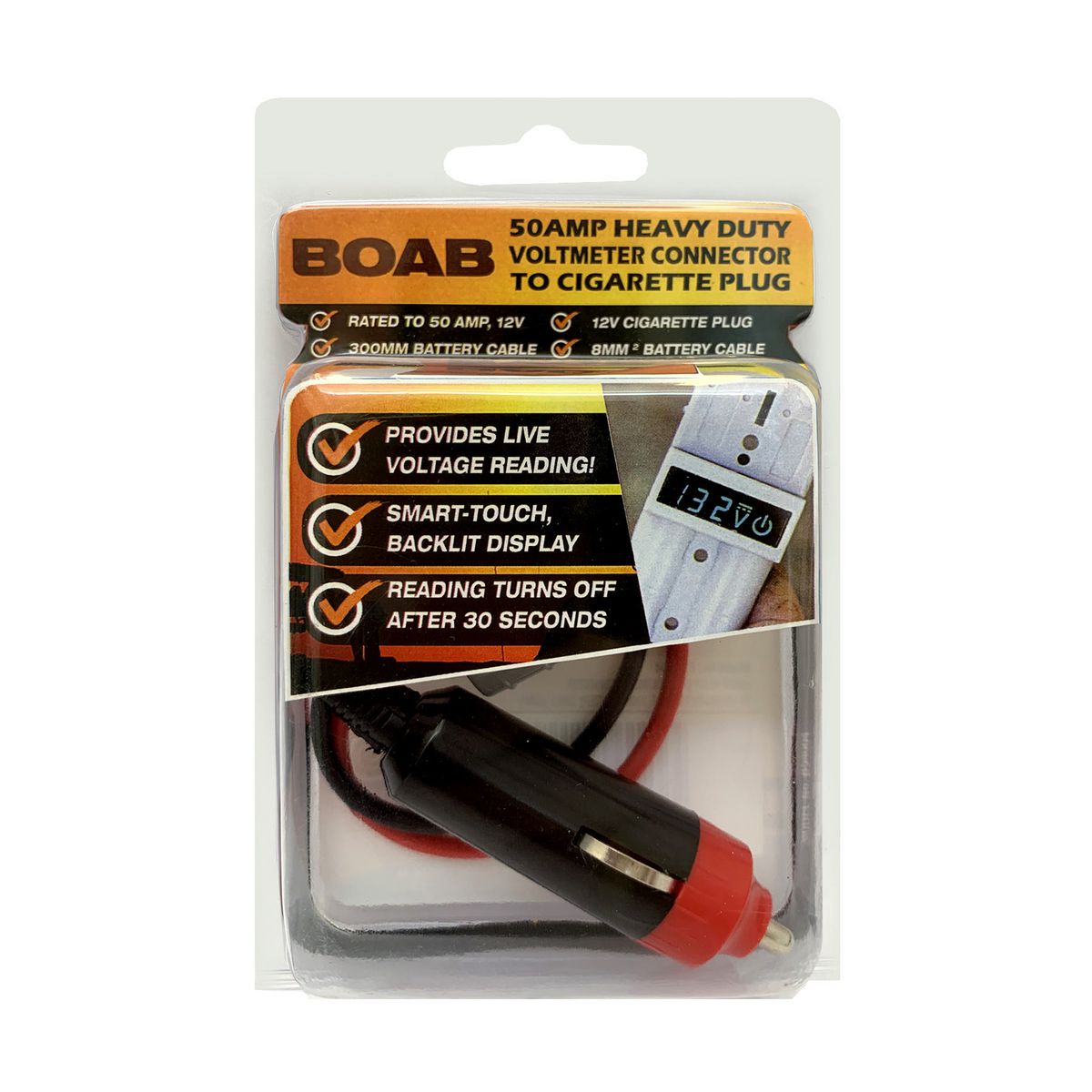 Boab HD Connector 50A W/12V Accessory Plug 300mm Cable B54004