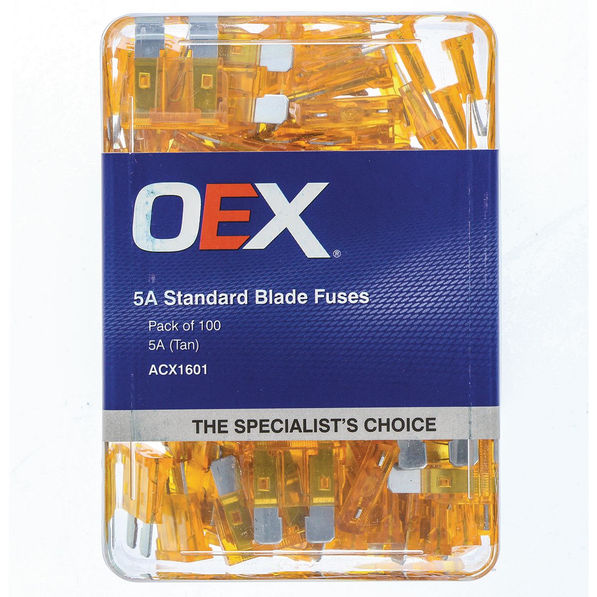 OEX Fuse Standard Blade 5A Tan (Pack of 100) ACX1601