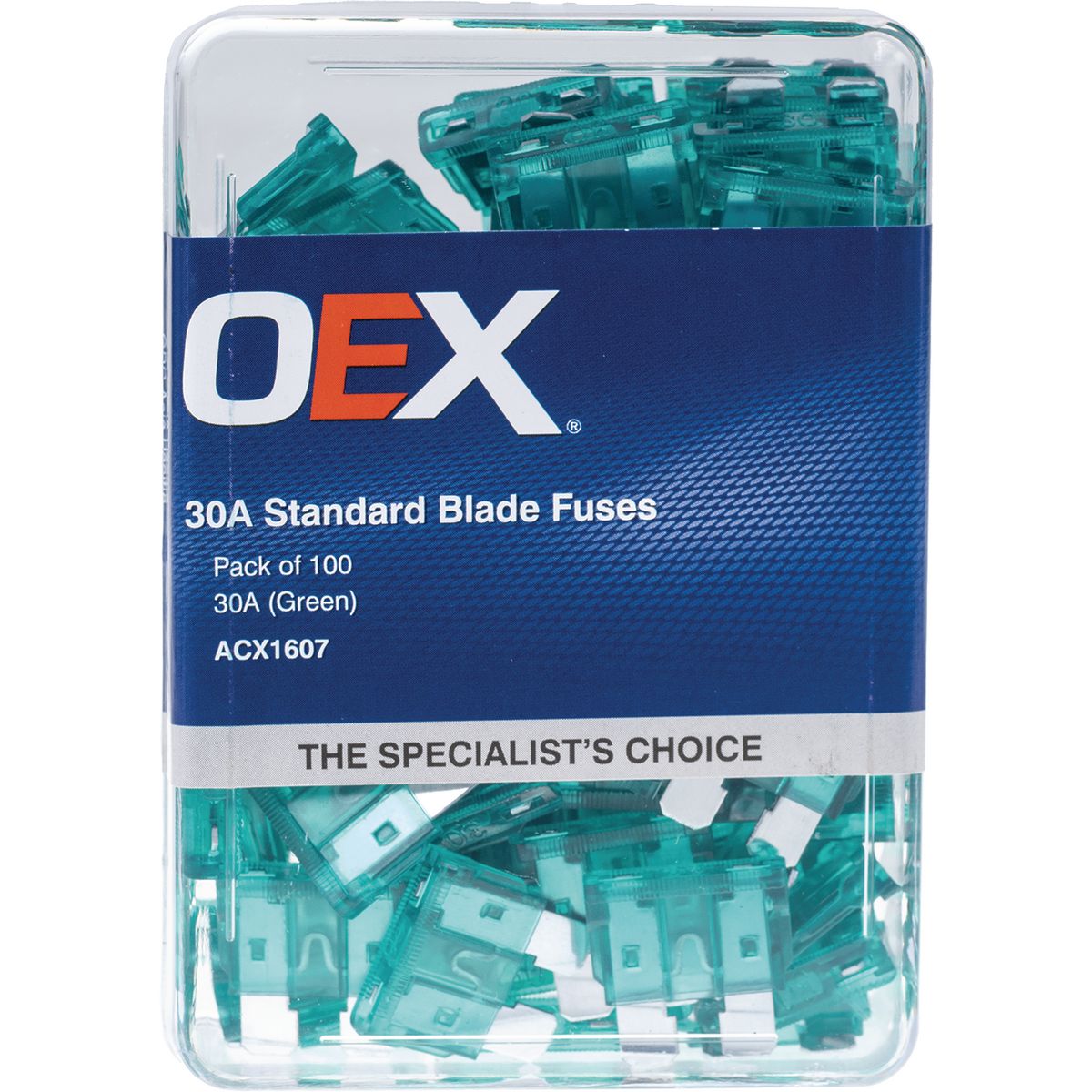 OEX Fuse Standard Blade 30A Green (Pack of 100) ACX1607