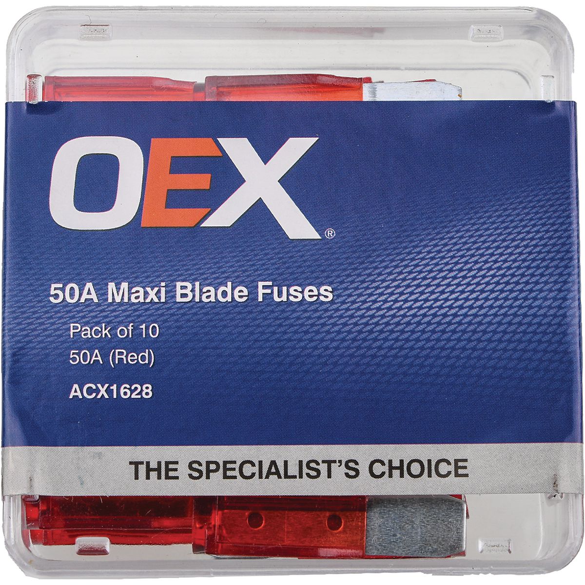 OEX Fuse Maxi Blade 50A Red (Pack of 10) ACX1628