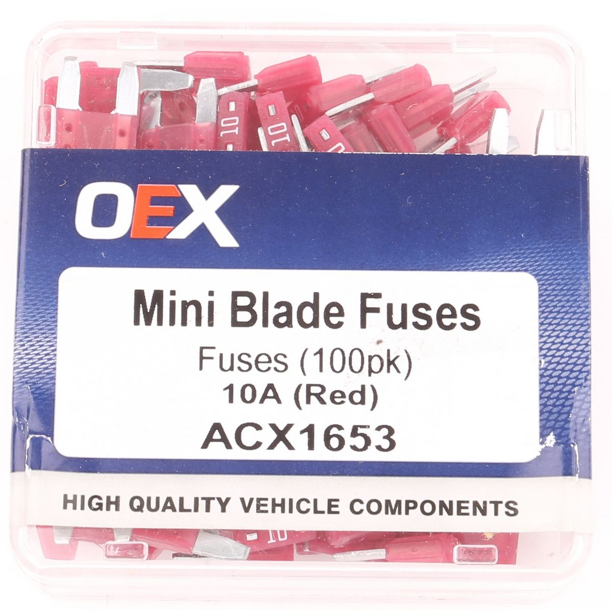 OEX Fuse Mini Blade 10A Red (Pack of 100) ACX1653