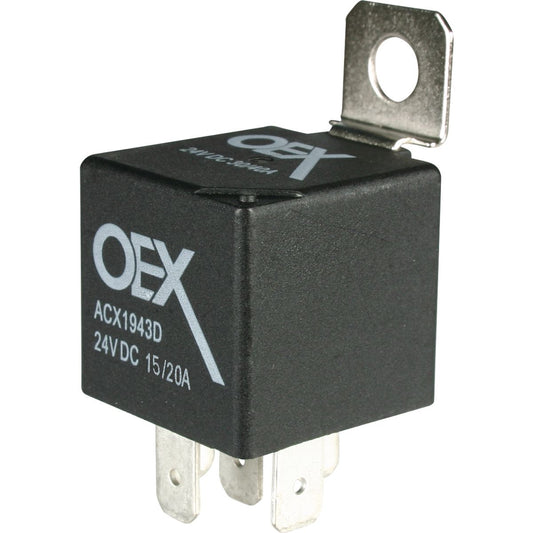 OEX Mini Relay 24V Change Over 15/20A - Diode Protected, SeaLED ACX1943DBL