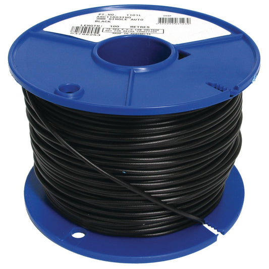 OEX Automotive Cable Single Core 3mm Black 100M Roll ACX0700L