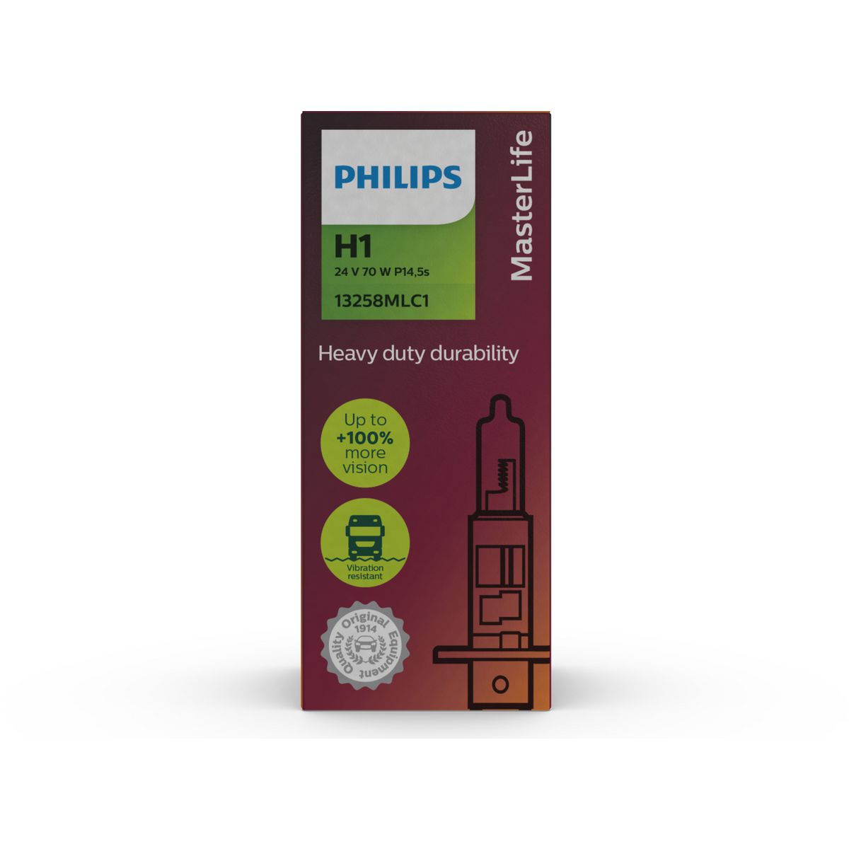 Philips H1 Globe 24V 70W Longlife 13258ML