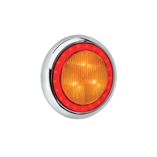 Narva LED Model 43 Rear Direction Indicator Lamp Amber with Red Tail Ring 9-33V 150mm 94340C