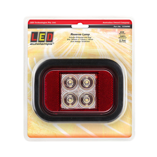 LED Autolamps Stop/Tail/Reflector Light 12-24V with Grommet/Plug 133WMG