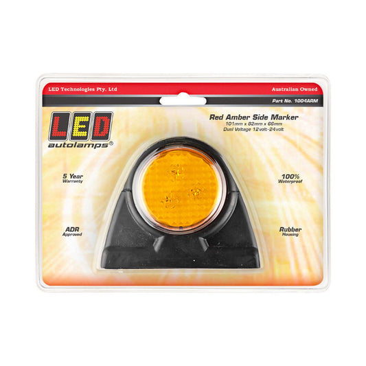 LED Autolamps Side Marker Light LED Red/Amber 12/24V 1004ARM