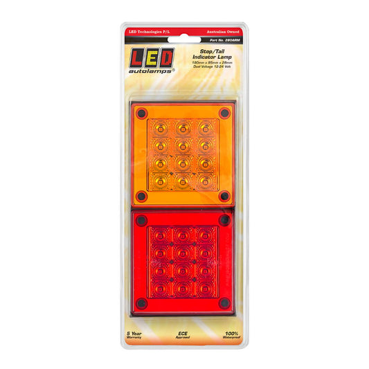 LED Autolamps Stop/Tail/Indicator LED Light 12/24V 40cm Cable Blister Pack 280ARM