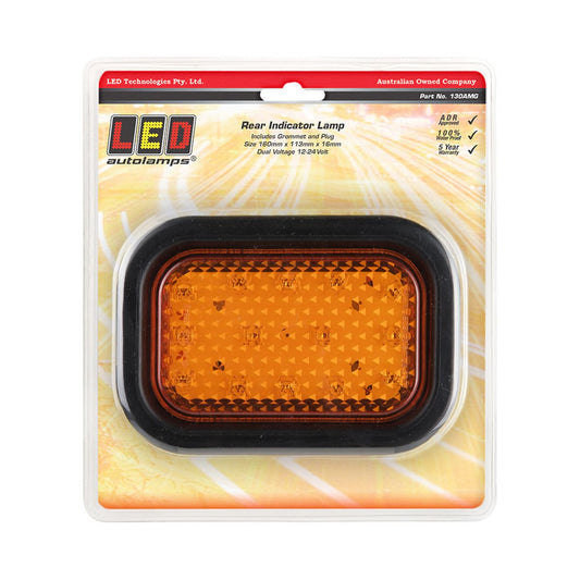 LED Autolamps Indicator Light LED w/Rubber Grommet and Plug 12/24V 130AMG