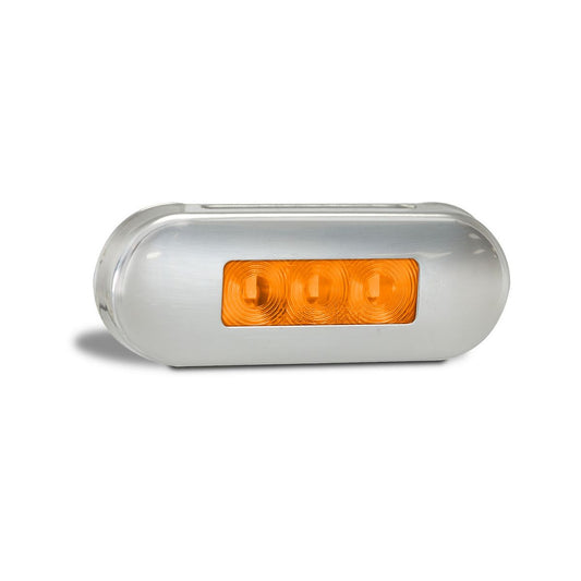 LED Autolamps Side Direction Indicator Light LED Amber 12/24VChrome Housing 15cm Cable 86AAMB