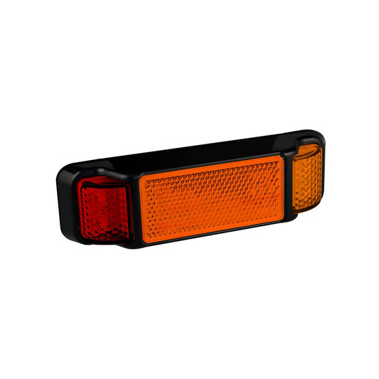 LED Autolamps Side Marker Light LED Amber/Red w/ Reflector 12/24V 16cm Cable 38ARMB