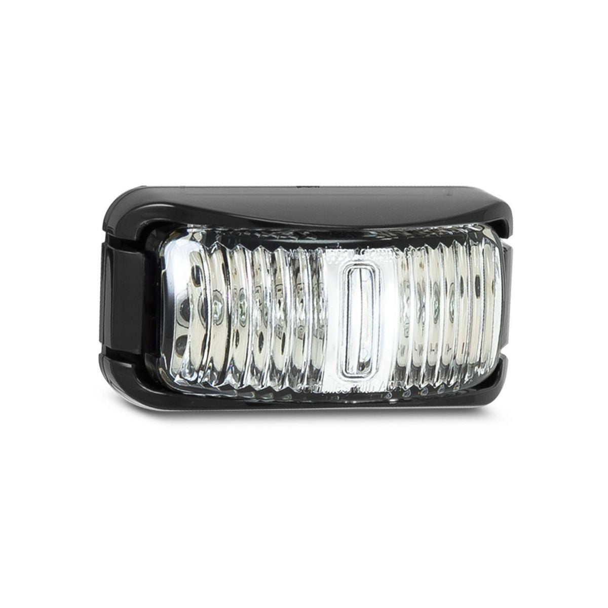 LED Autolamps Front Marker with Black Base White 74x38x35mm Multi-volt 10 of Box 42WMB
