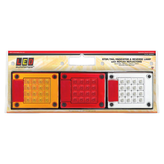 LED Autolamps Stop/Tail/Indicator/Reverse Reflectors LED Light 12/24V 1.2m Blister Pack 460ARWM