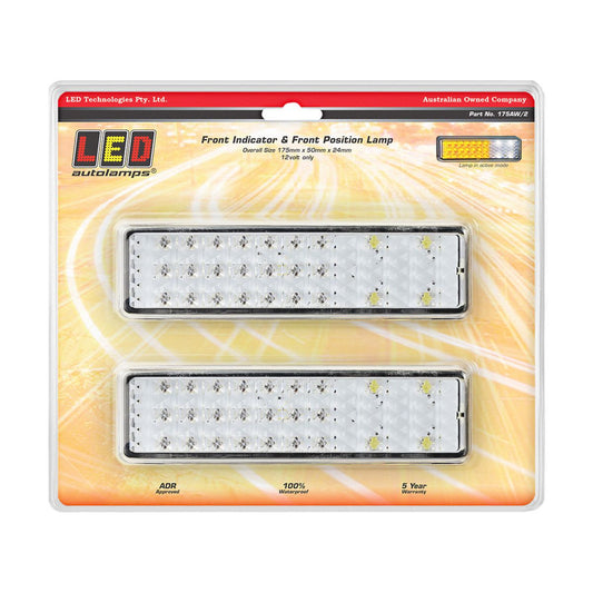 LED Autolamps Front Indicator/Position LED Light 12V Twin Blister Pack 175AW/2